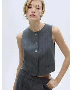 Mango Tauro Pinstripe Vest