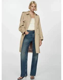 Mango Tie Waist Trench Coat