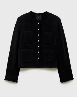 Mango Tweed Jacket with Jewel Buttons