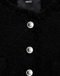 Mango Tweed Jacket with Jewel Buttons