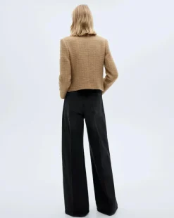 Mango Tweed Jacket with Stand Up Collar