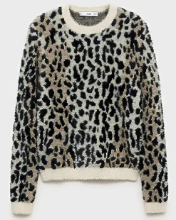 Mango Wild Animal Print Sweater