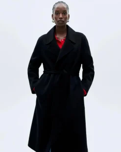 Mango Wool Coat with Tie Waist
