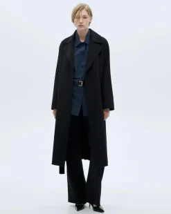 Mango Wool Coat with Tie Waist