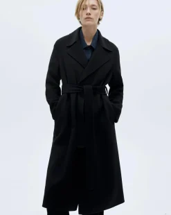Mango Wool Coat with Tie Waist