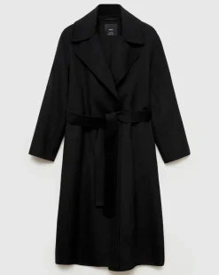 Mango Wool Coat with Tie Waist