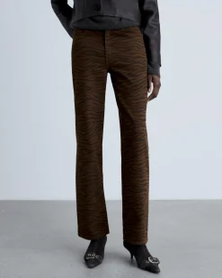Mango Zebra Print Straight Jeans