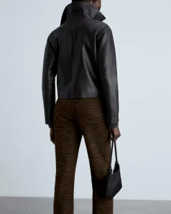 Mango Zebra Print Straight Jeans