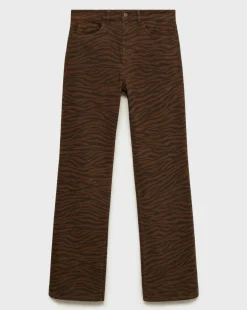 Mango Zebra Print Straight Jeans