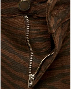Mango Zebra Print Straight Jeans