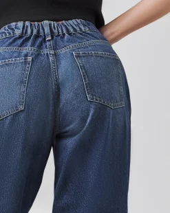 Mid Blue Barrel Leg Jeans