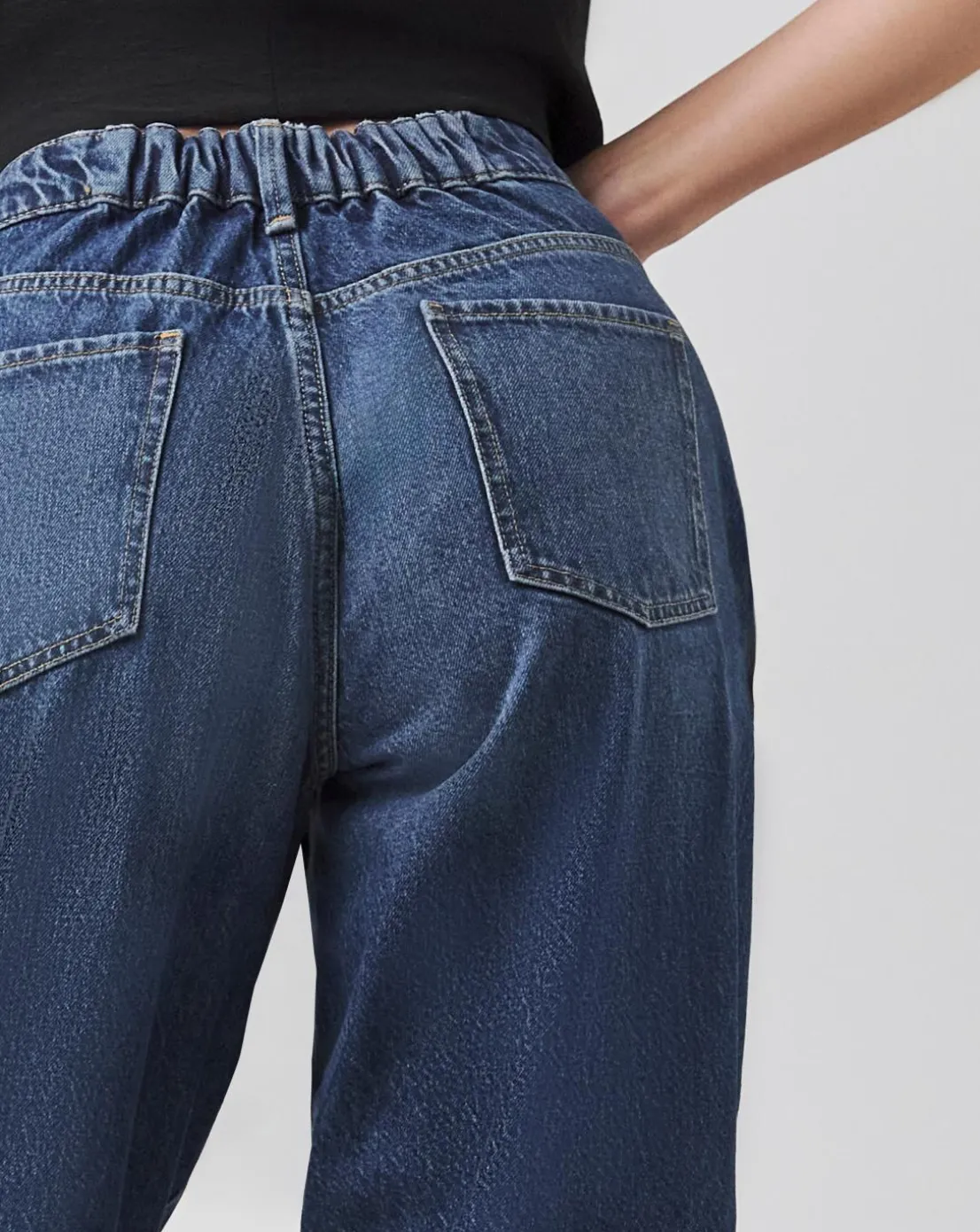 Mid Blue Barrel Leg Jeans