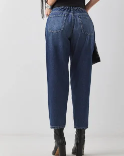 Mid Blue Barrel Leg Jeans
