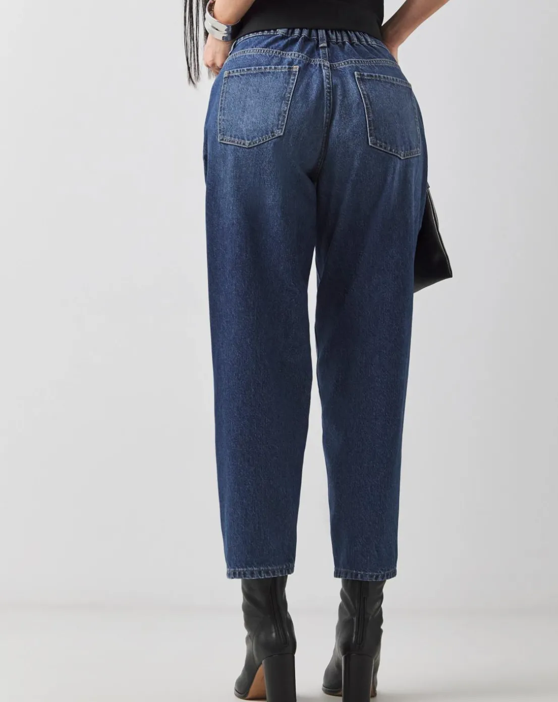 Mid Blue Barrel Leg Jeans