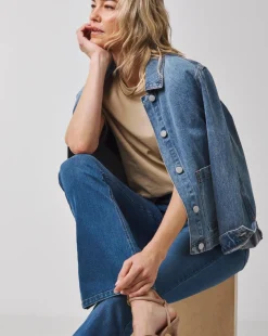 Mid Blue High Waist Super Soft Bootcut Jean