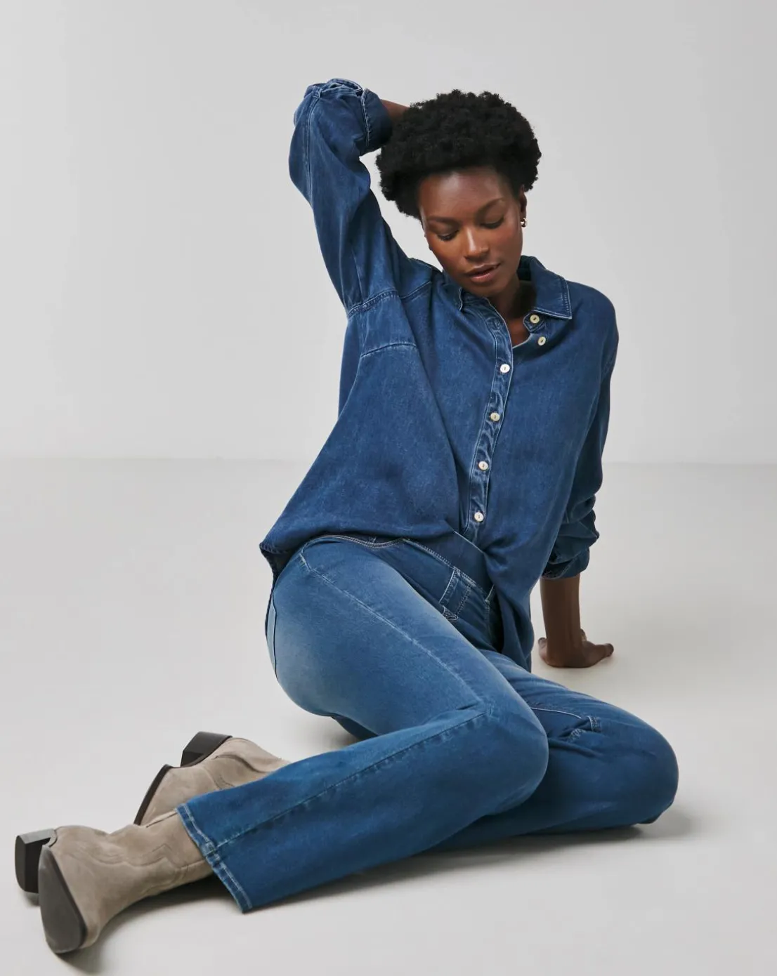 Mid Blue Stretch Bootcut Jeggings