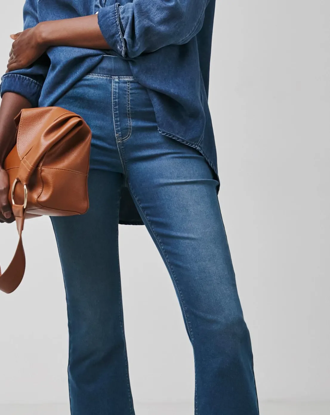 Mid Blue Stretch Bootcut Jeggings