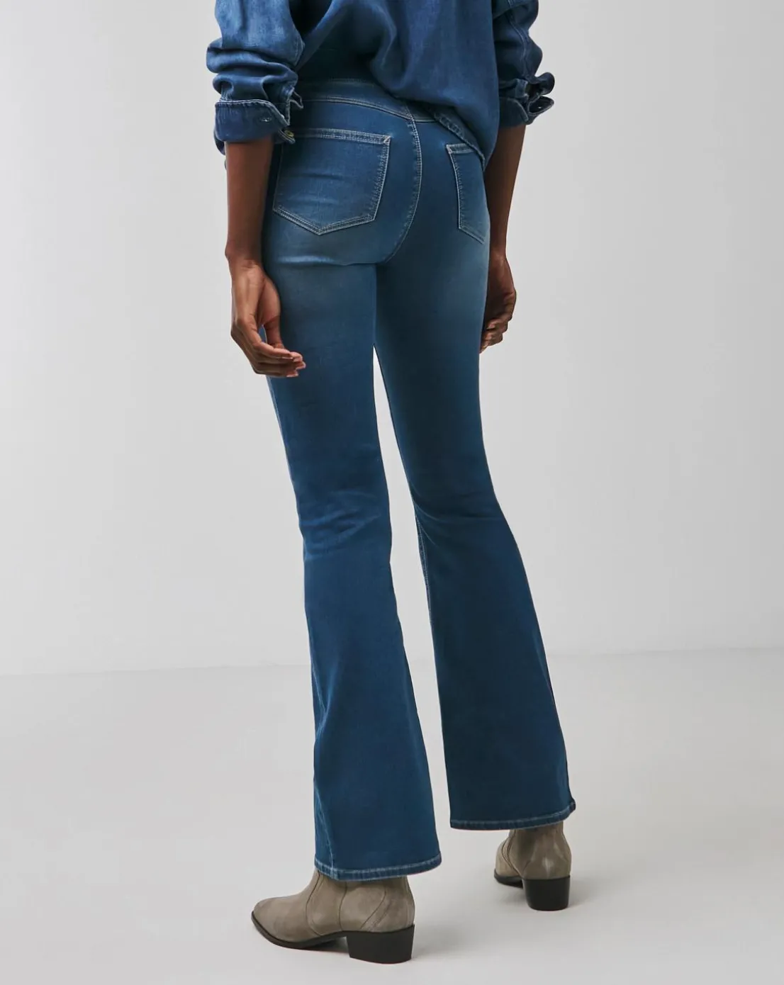 Mid Blue Stretch Bootcut Jeggings