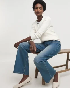 Mid Blue Stretch Wide Leg Jeggings