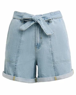 Mid Blue Utility Cargo Shorts