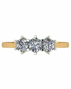 Moissanite 9CT Gold 3 Stone Ring
