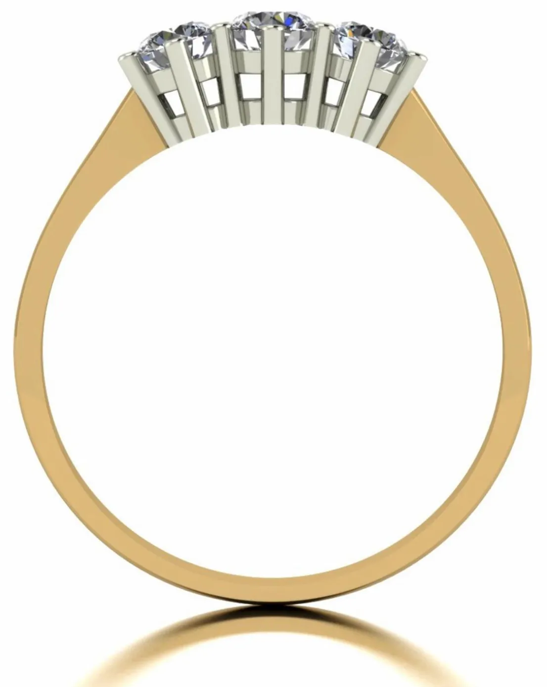 Moissanite 9CT Gold 3 Stone Ring