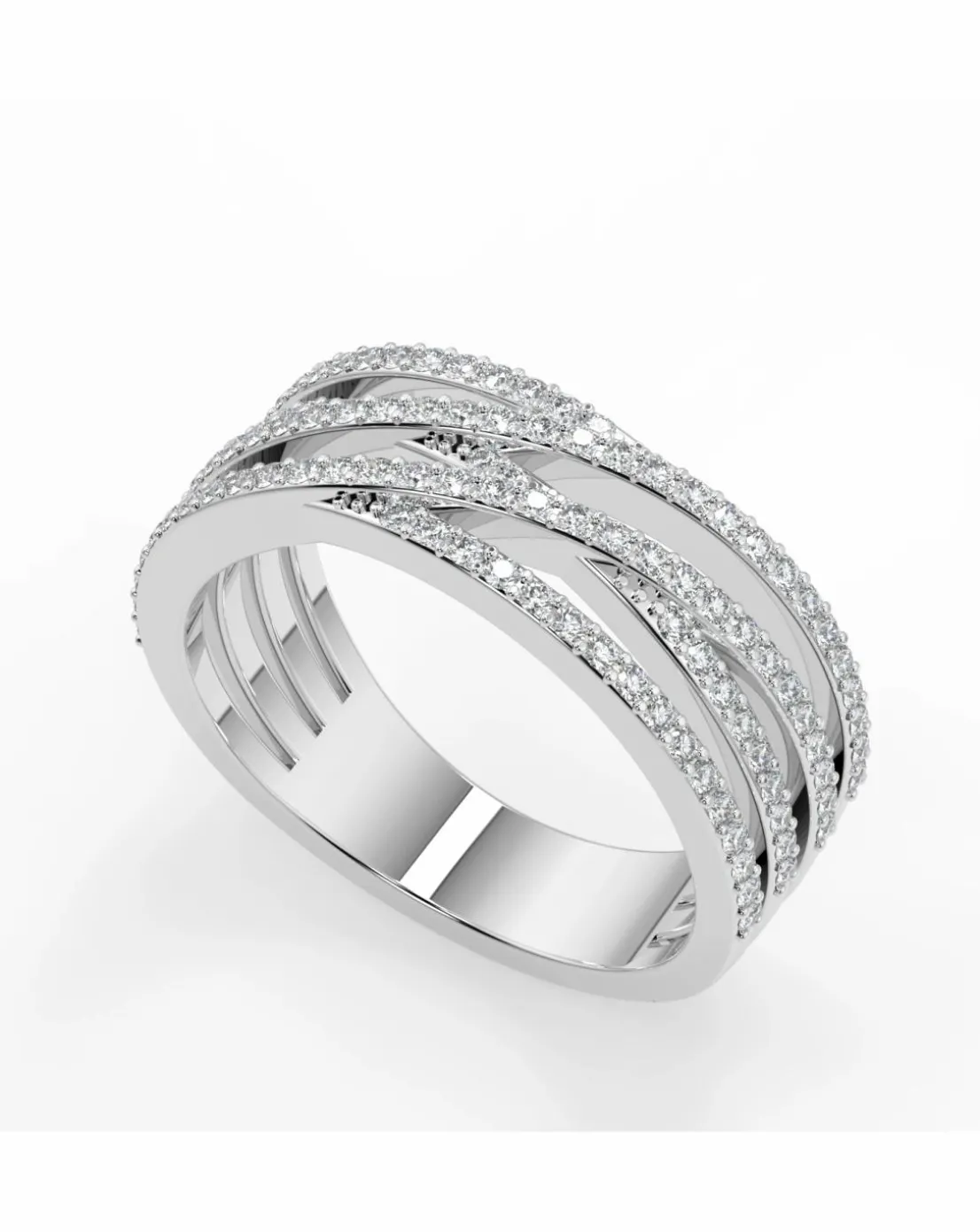 Moissanite 9ct White Gold 0.50ct total Cocktail Ring