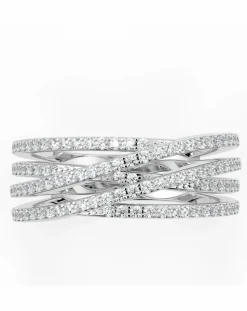 Moissanite 9ct White Gold 0.50ct total Cocktail Ring