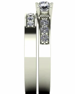 Moissanite 9CT White Gold Trilogy Ring
