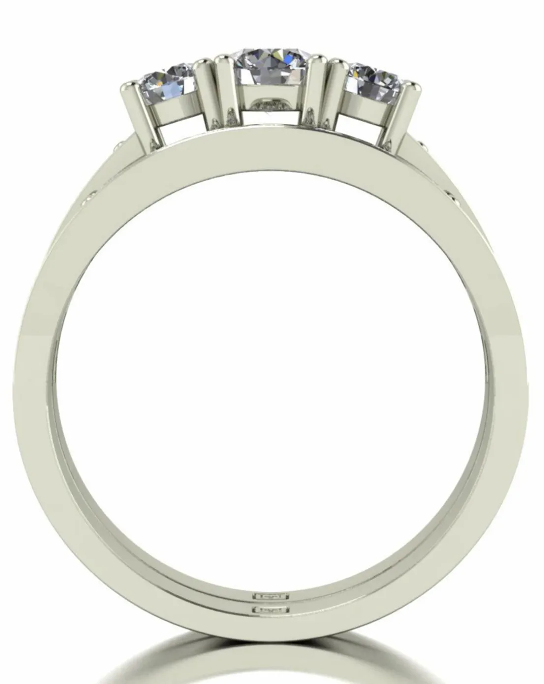 Moissanite 9CT White Gold Trilogy Ring