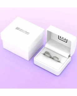 Moissanite 9CT White Gold Trilogy Ring