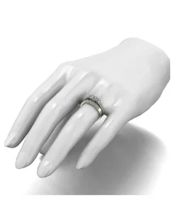 Moissanite 9CT White Gold Trilogy Ring