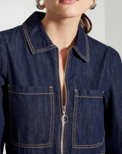 Monsoon Adeena Denim Mini Shirt Dress