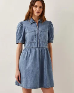 Monsoon Adeena Zip Denim Mini Dress