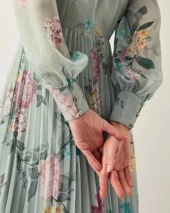 Monsoon Agnes Floral Pleated Midi Dress