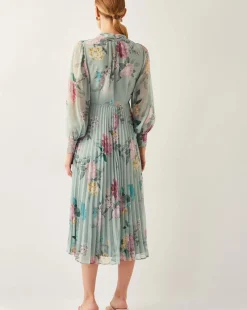 Monsoon Agnes Floral Pleated Midi Dress