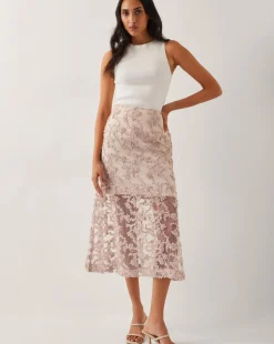 Monsoon Alanna Sheer Midi Skirt