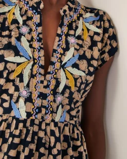 Monsoon Ania Embroidered Batik Mini Dress