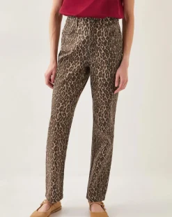 Monsoon Annie Leopard Print Straight Leg Jeans