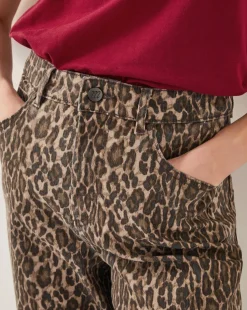 Monsoon Annie Leopard Print Straight Leg Jeans