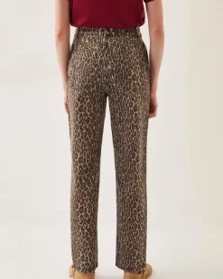 Monsoon Annie Leopard Print Straight Leg Jeans