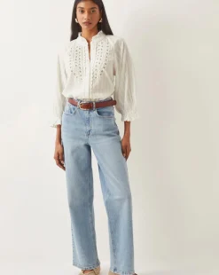 Monsoon Arden Embroidered Cotton Blouse