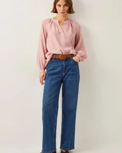 Monsoon Aya Long Sleeve Satin Blouse