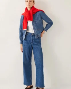 Monsoon Binky Crop Collarless Denim Jacket