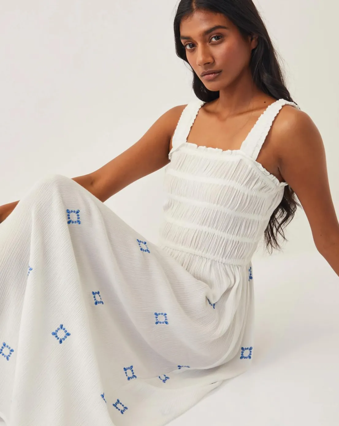 Monsoon Briar Shirred Maxi Dress