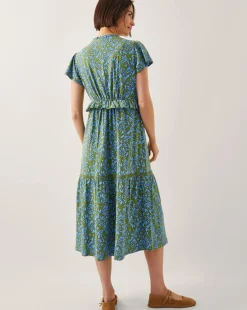 Monsoon Bryony Print Jersey Midi Dress