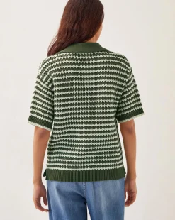 Monsoon Cally Stripe Collar Jumper