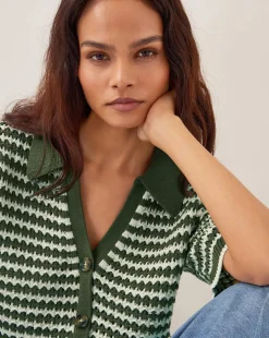 Monsoon Cally Stripe Collar Jumper