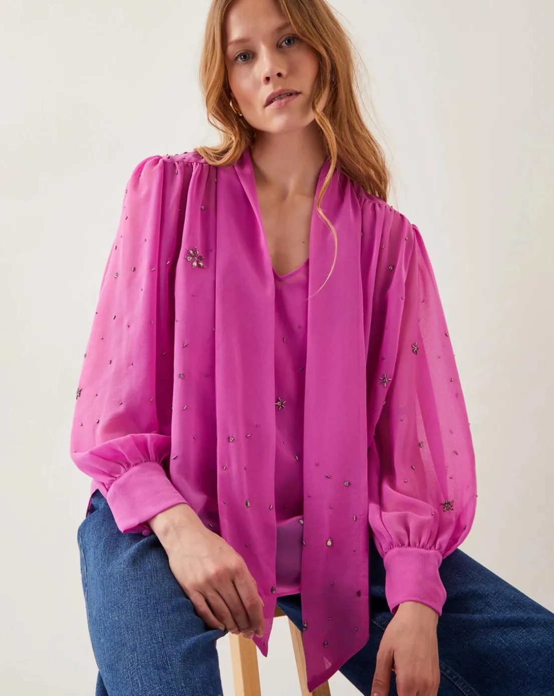 Monsoon Candice Pussybow Blouse