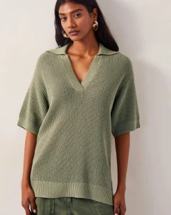 Monsoon Cece Short Sleeve Collar Jumper